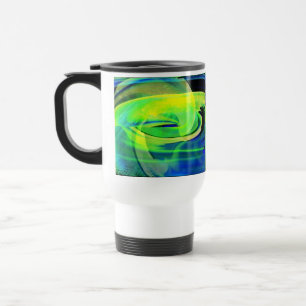 Neon Alien Landscape Abstrakt Reisebecher