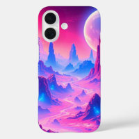 Neon Alien Planet iPhone 16 Fall | Sci-Fi Cosmic P