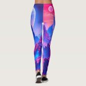 Neon Alien Planet Leggings | Aktivkleidung (Rückseite)