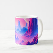 Neon Alien Planet Tasse | Sci-Fi Cosmic Coffee Cup (VorderseiteRechts)