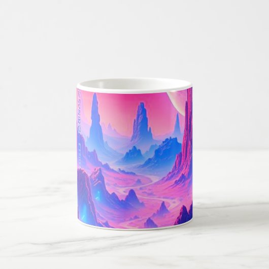 Neon Alien Planet Tasse | Sci-Fi Cosmic Coffee Cup (Mittel)