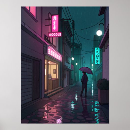 Neon-Allee Poster (Vorne)