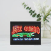 Neon Alligator Gumbo Postkarte (Stehend Vorderseite)