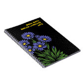 Neon Alpine Aster Pop-Art Notizblock (Rechte Seite)