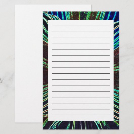 Neon Amaryllis Briefpapier (Vorne/Hinten)