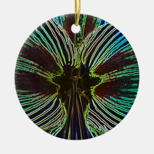 Neon Amaryllis Keramik Ornament (Vorne)