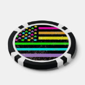 Neon American Flag, anpassbare Poker Chips (Einzeln)