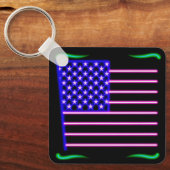 Neon American Flag Schlüsselanhänger (Vorderseite)