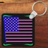 Neon American Flag Schlüsselanhänger (Rückseite)