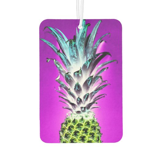 Neon Ananas farbenfrohe tropische Früchte Hawaii Autolufterfrischer (Rückseite)