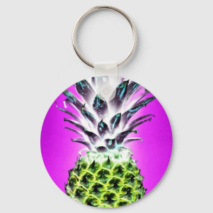 Neon Ananas farbenfrohe tropische Früchte Hawaii Schlüsselanhänger