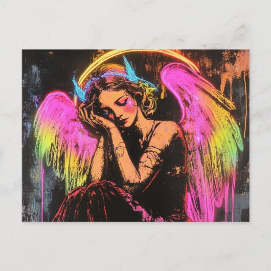 Neon Angel Postkarte (Vorderseite)