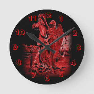 Neon Angel Wall Clock Runde Wanduhr