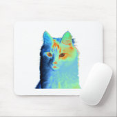 Neon Angora Cat Mousepad (Mit Mouse)