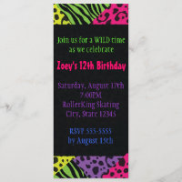 Neon Animal Print Colorful Zebra Leopard Party