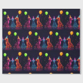 Neon Animal Themed Wrap Geschenkpapier (Flach)
