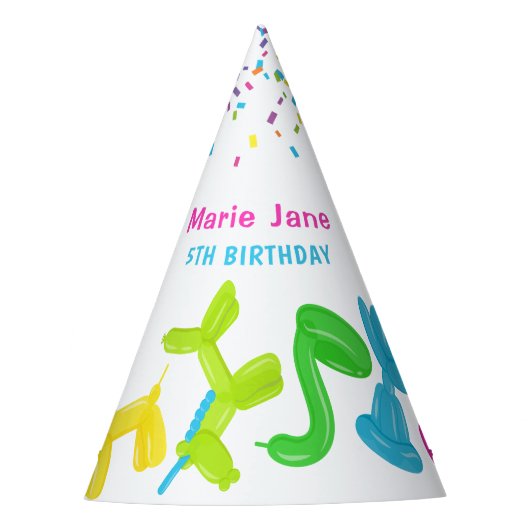 Neon Animals Balloons Party Hat Partyhütchen (Vorderseite)