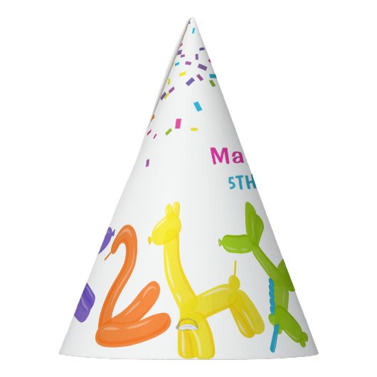 Neon Animals Balloons Party Hat Partyhütchen (Links)