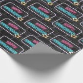 Neon Anniversary Marquee auf Brick Wrapping Paper Geschenkpapier (Ecke)