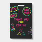 Neon Any Year Videospiele Arcade Geburtstag Ausweis (Rückseite)