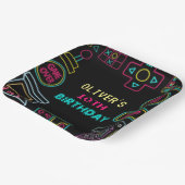 Neon Any Year Videospiele Arcade Geburtstag Pappteller (Gewinkelt)