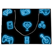 Neon Any Year Videospiele Geburtstag Große Geschenktüte (Vorderseite)