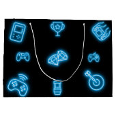 Neon Any Year Videospiele Geburtstag Große Geschenktüte (Rückseite)