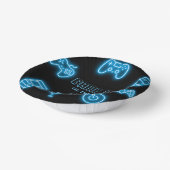 Neon Any Year Videospiele Geburtstag Pappteller (Gewinkelt)