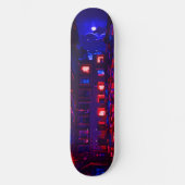Neon Apartment Gebäude Skateboard Deck (Vorderseite)