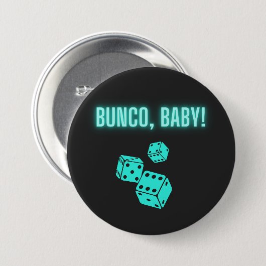 Neon Aqua Bunco Baby Button (Vorne & Hinten)