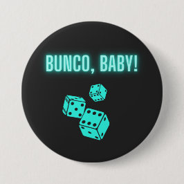 Neon Aqua Bunco Baby Button