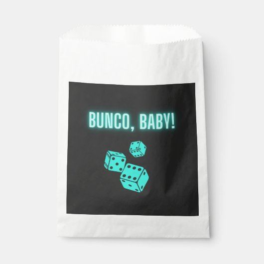 Neon Aqua Bunco Baby Geschenktütchen (Vorderseite)