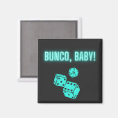 Neon Aqua Bunco Baby Magnet (Vorderseite/Rückseite)