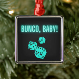 Neon Aqua Bunco Baby Ornament Aus Metall