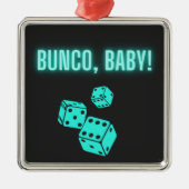 Neon Aqua Bunco Baby Ornament Aus Metall (Vorne)