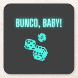 Neon Aqua Bunco Baby Rechteckiger Pappuntersetzer