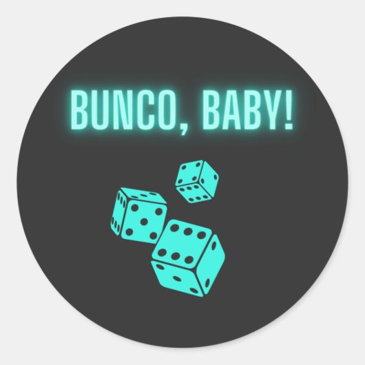Neon Aqua Bunco Baby Runder Aufkleber (Vorderseite)