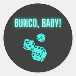 Neon Aqua Bunco Baby Runder Aufkleber