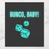 Neon Aqua Bunco Baby Weinetikett (Einzelnes Label)