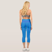 Neon Aqua und Lila gestreift Capri Leggings (Rückseite)