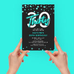 Neon Aquamarin 30. Geburtstag Party Einladung<br><div class="desc">Laden Sie Freunde und Familie ein,  um Ihr 30-jähriges Party mit dieser aquamarinen neununddreißigjährigen Geburtstagsfeier zu feiern.</div>