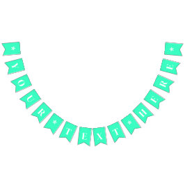 Neon Aquamarin Solid Color Custom Wimpelkette