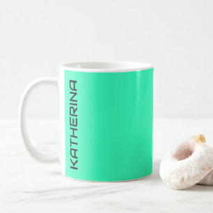 Neon Aquamarin Solid Color Klassisches Personali Kaffeetasse