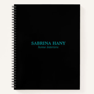 Neon aquamariner Geschäftstext schwarz Notizblock