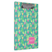 Neon-Aquarellkaktus in Punktmuster Klemmbrett (Rechts)