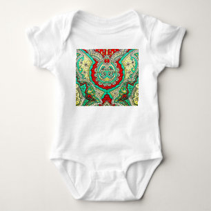 Neon arabesque Ornament: 80er Stil. Baby Strampler