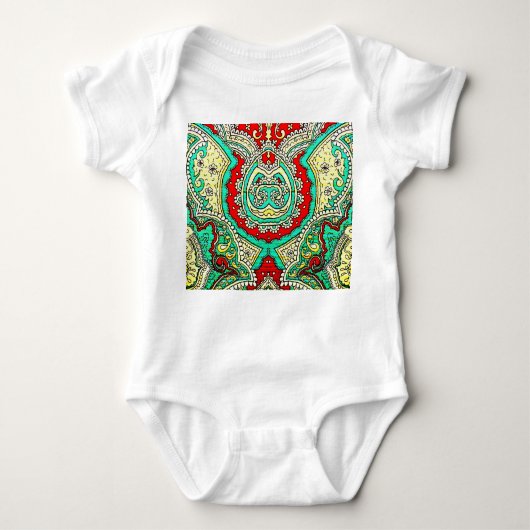 Neon arabesque Ornament: 80er Stil. Baby Strampler (Vorderseite)
