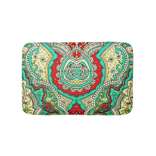 Neon arabesque Ornament: 80er Stil. Badematte (Vorderseite)