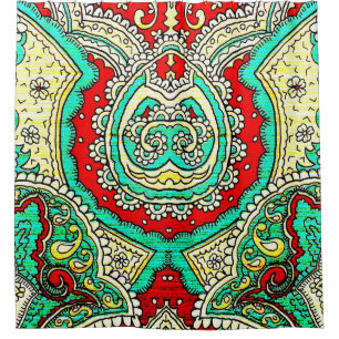 Neon arabesque Ornament: 80er Stil. Duschvorhang