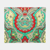 Neon arabesque Ornament: 80er Stil. Fleecedecke (Vorderseite (Horizontal))